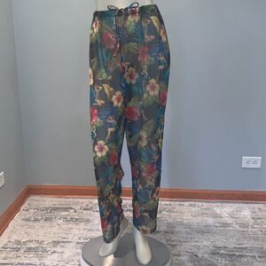 Kathy Ireland Women's Sheer Drawstring Coverup Beach Pants‎ Large Stretch